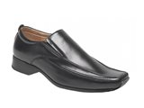 Mens Goor Black Slip On Shoes