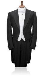 Regent: Black Evening Tails with Matching Marcella Shirt
